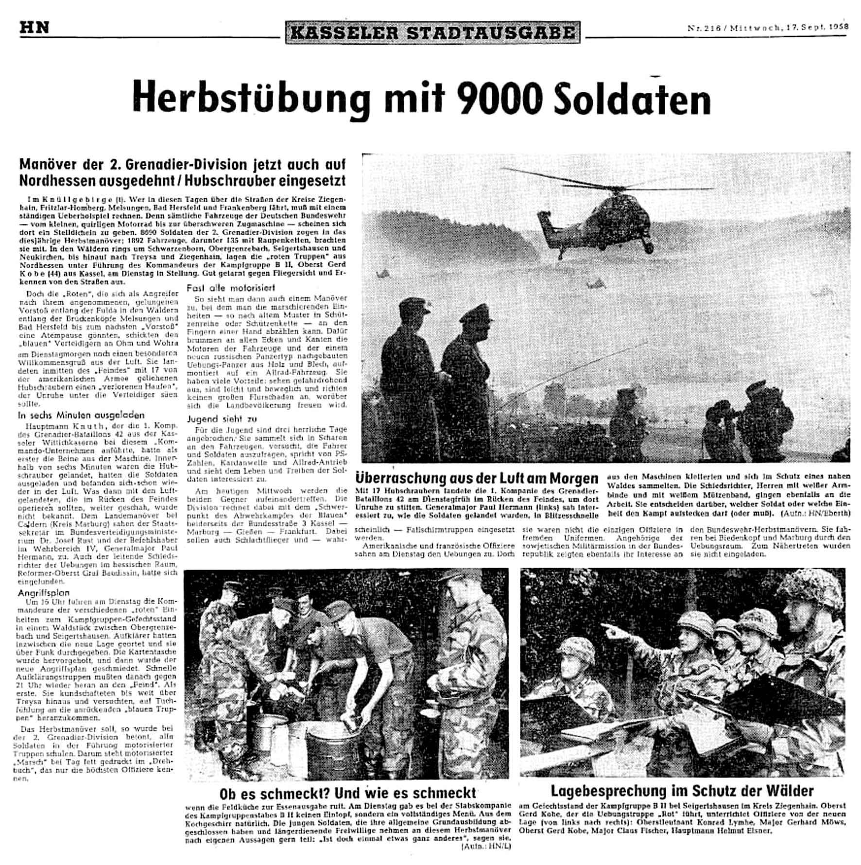 Herbstübung 1958 2.PzGrenDiv