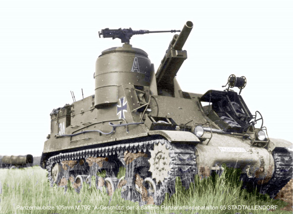 PzH A Geschütz M7B2 3.65 in Stellung
