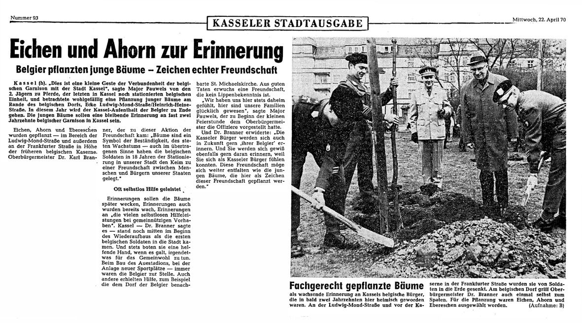 Belgier pflanzten Bäume in Kassel