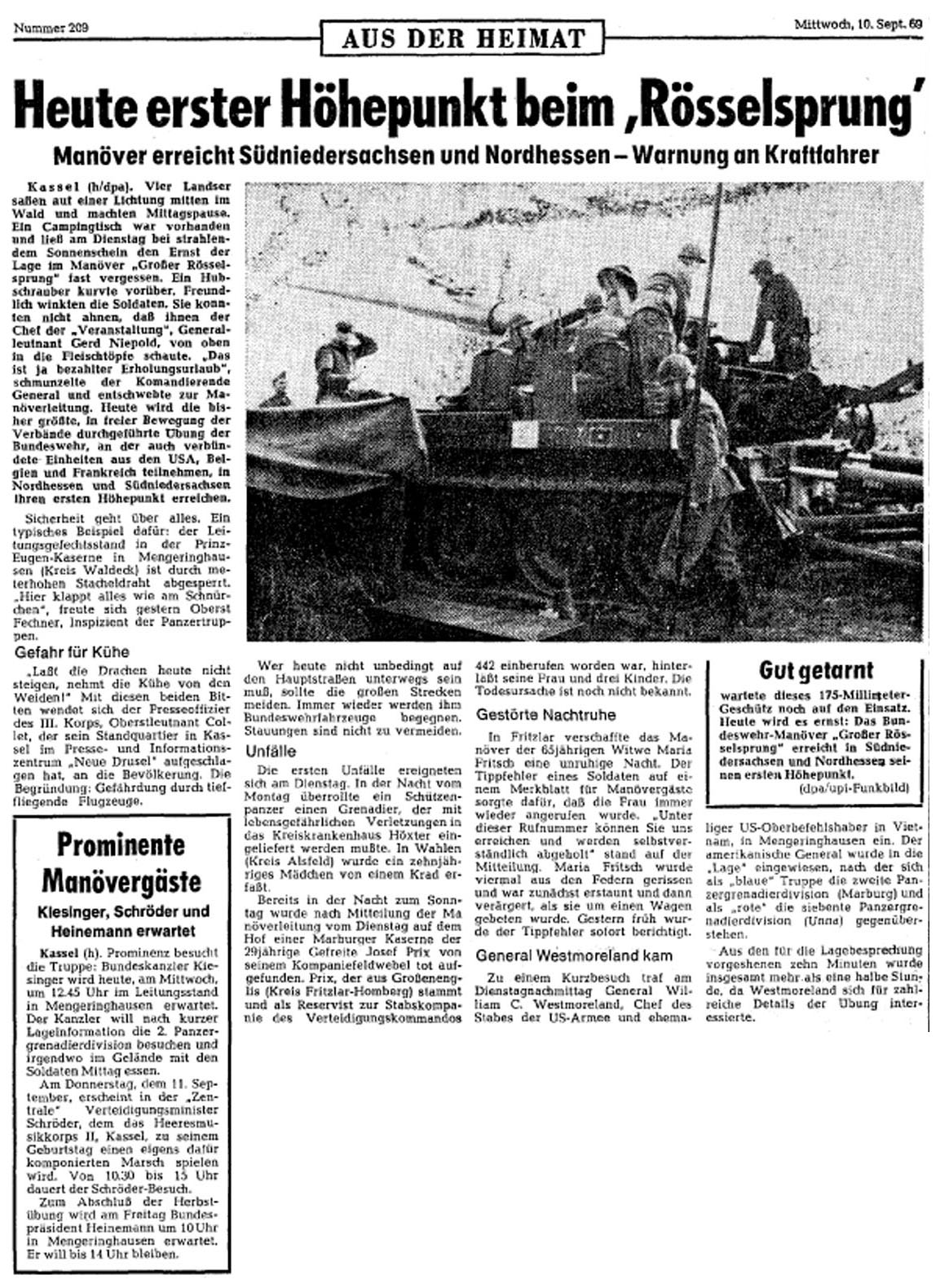 Rösselsrpung Presse 10.09.69